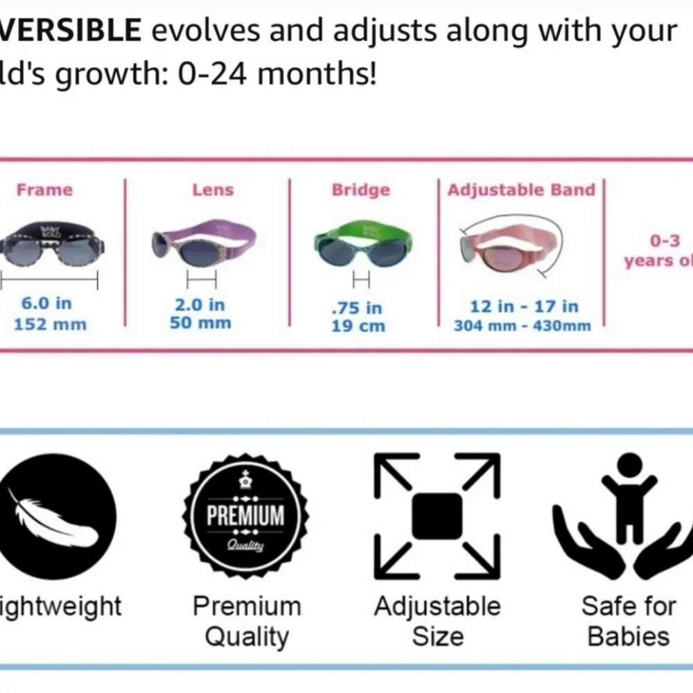 Baby Solo Adjustable Sunglasses with Case Matte Midnight Blue 0-24m EUC
